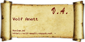 Volf Anett névjegykártya